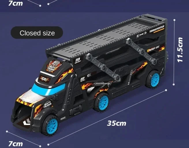 Large Kid Truck Deformation Transporter Car Toys Models Educational Model Folding Track Racing Vehicle Boys Girls Birthday Gift ALPENZO