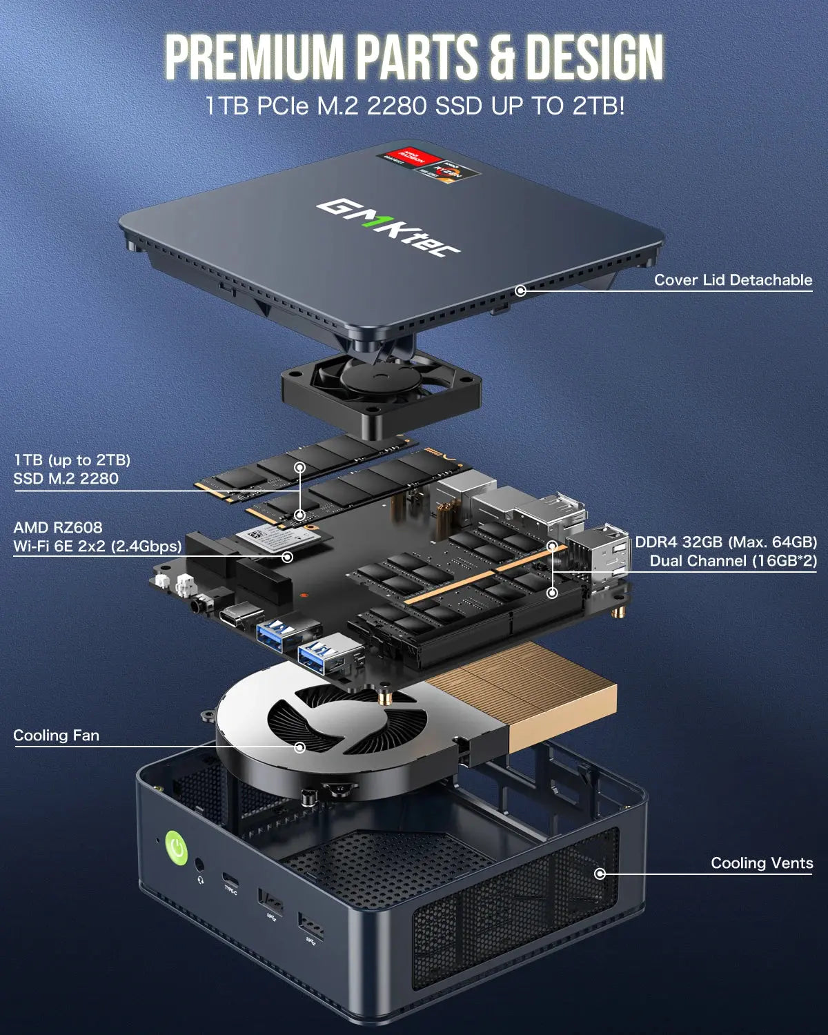 GMKtec M5 Plus Ryzen 7 5825U Mini PC Windows 11 Pro DDR4 Dual Channel NVMe M.2 SSD WIFI6E BT5.2 Desktop Office Gaming Computer - ALPENZO