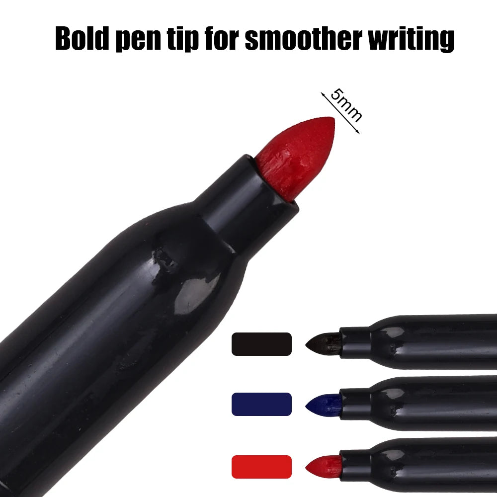 Permanent Marker Pen Drawing Markers Black Blue Red Waterproof Ink Sketch Pens Stationery Art School Supplies For Glass Metal ALPENZO