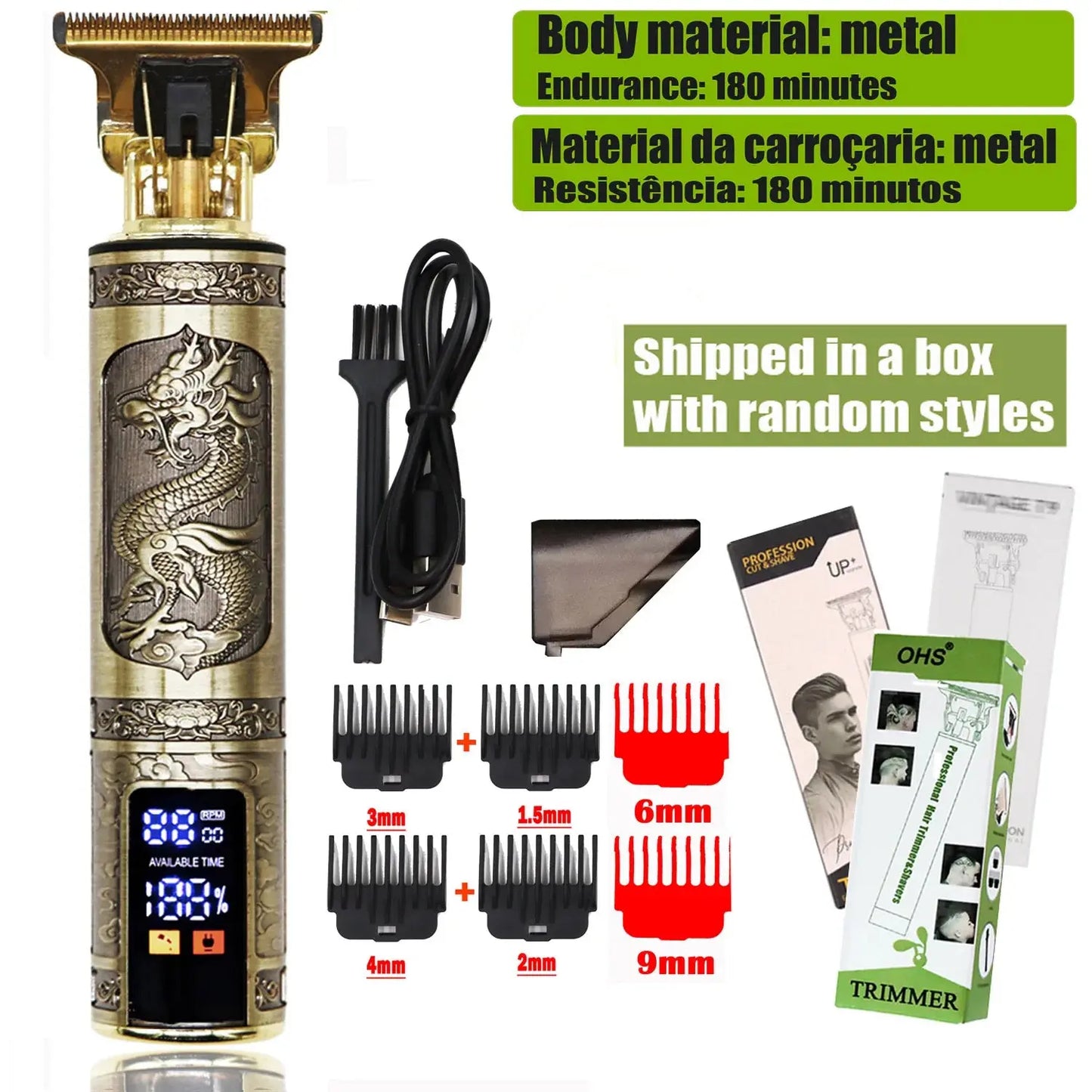 OHS Electric Hair Clipper Professional USB Cordless Clipper Professional Beard Trimmer Haircut Grooming Kit Hair Cutting Machine - ALPENZO