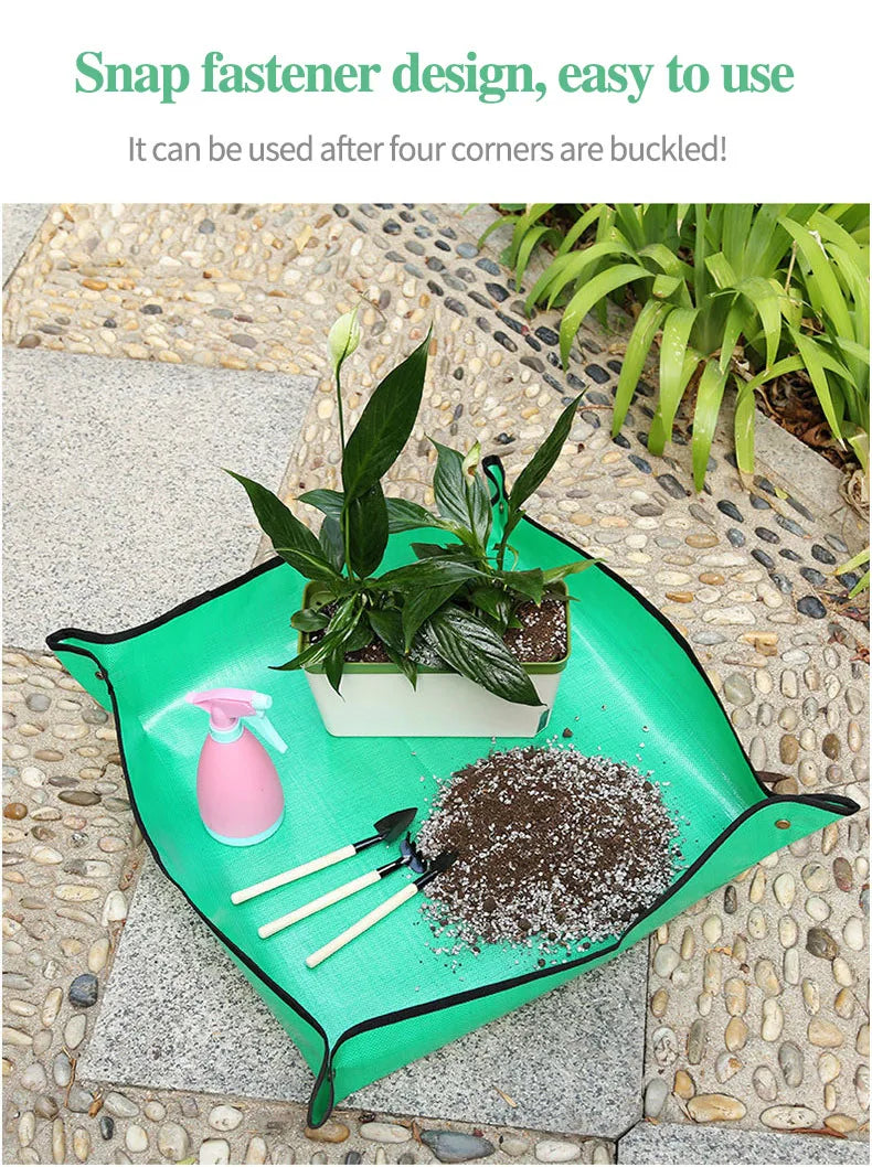 Waterproof Plant Pot Mat, Indoor Garden Mat With Work Gloves, Foldable Houseplant Succulent Pot Mat, Indoor Plant Mat, Portable - ALPENZO