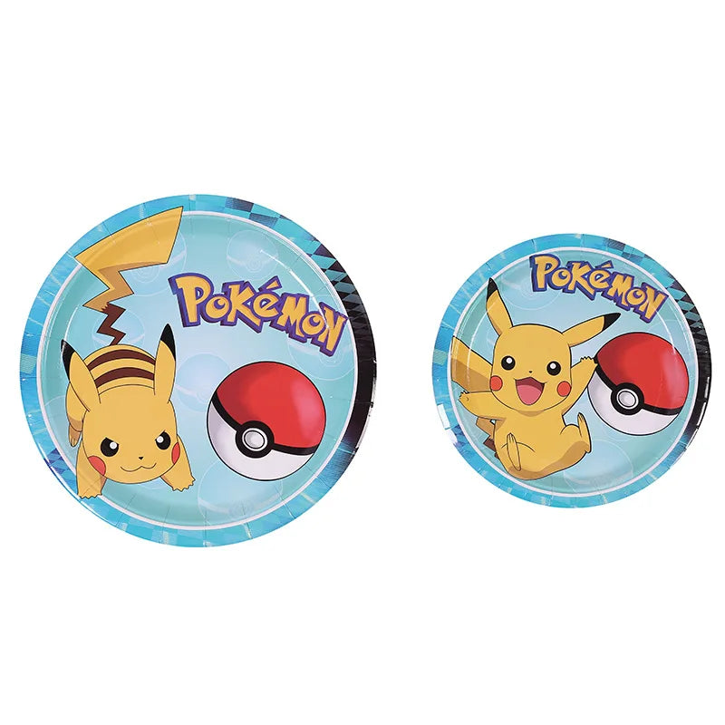 Cartoon Pikachu Theme Birthday Party Disposable Tableware Set Balloons Decorations Photo Props Background Pokemon Party Supplies ALPENZO