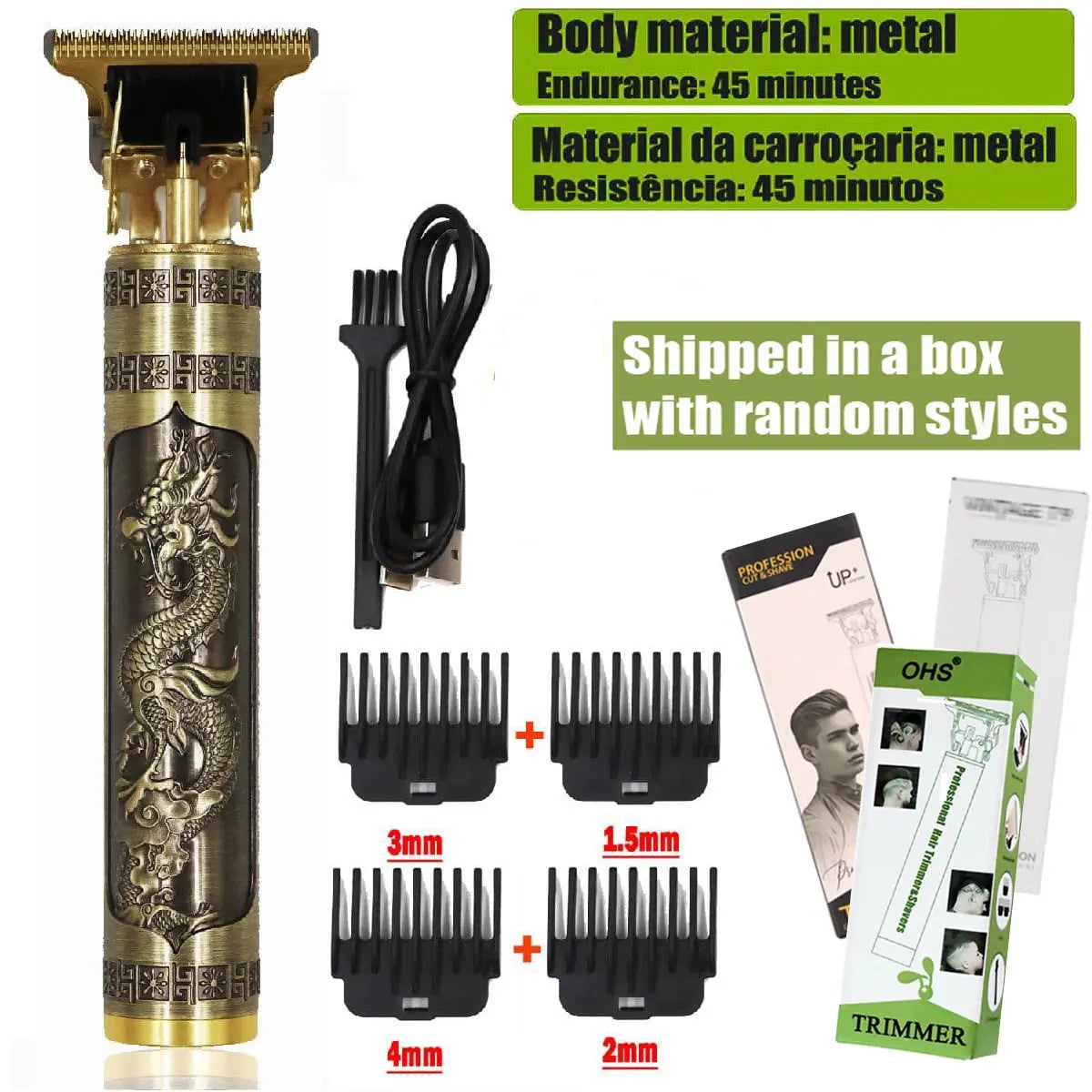 OHS Electric Hair Clipper Professional USB Cordless Clipper Professional Beard Trimmer Haircut Grooming Kit Hair Cutting Machine - ALPENZO