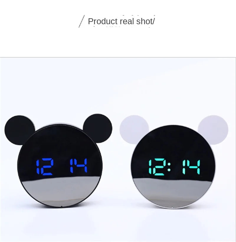 1 Set Mini Mouse Electronic Gift Clock Bedside Decoration Shipped with USB Charging Cable Snooze Digital Alarm Clock LED Clock ALPENZO