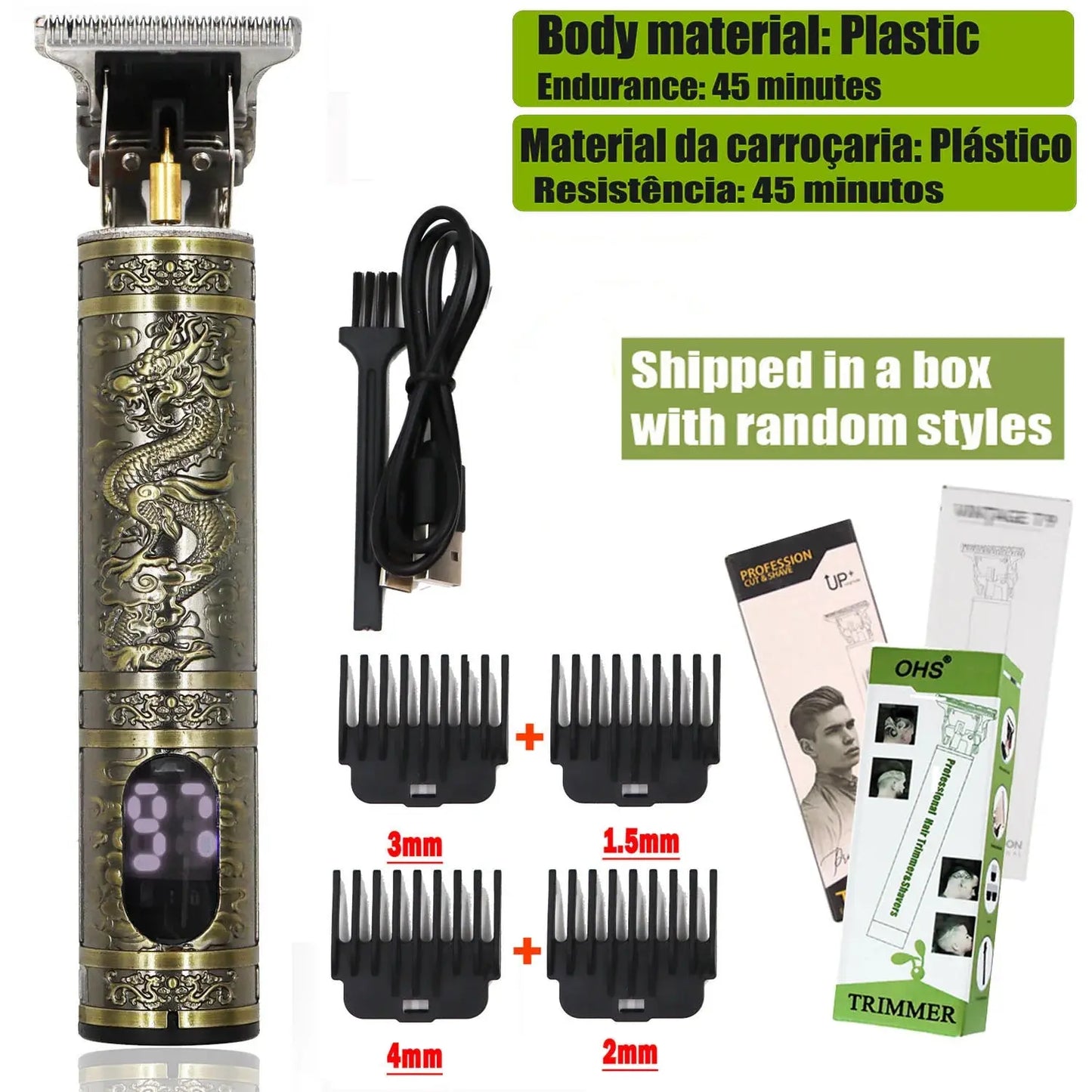 OHS Electric Hair Clipper Professional USB Cordless Clipper Professional Beard Trimmer Haircut Grooming Kit Hair Cutting Machine - ALPENZO