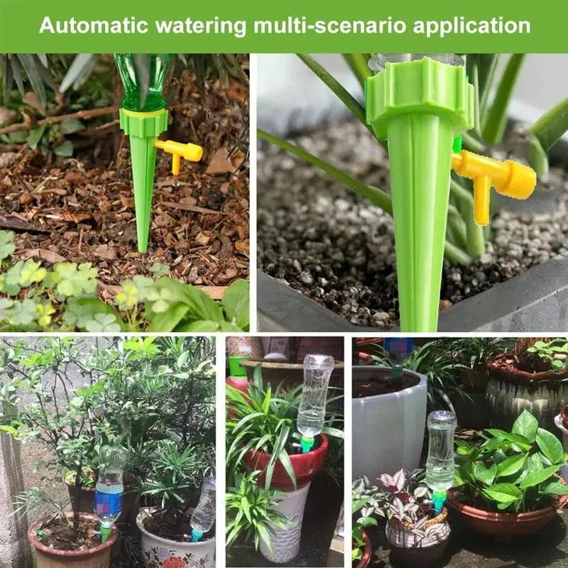 Automatic Drip Irrigation System Self Watering Spike for Flower Plants Greenhouse Garden Adjustable Auto Water Dripper Device - ALPENZO