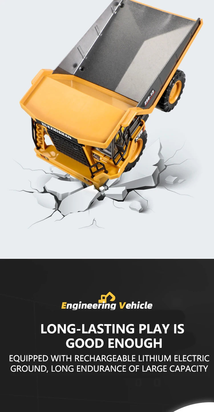 RC Excavator Dumper Car 2.4G Remote Control Engineering Vehicle Crawler Truck Bulldozer Toys for Boys Kids Christmas Gifts ALPENZO