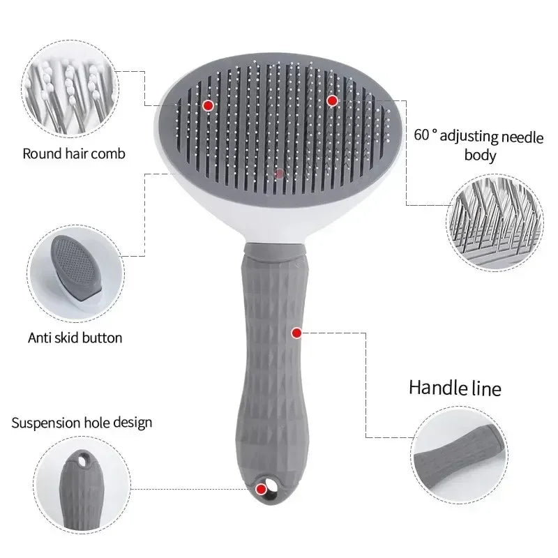 Pet Dog Brush Cat Comb Self Cleaning Pet Hair Remover Brush For Dogs Cats Grooming Tools Pets Dematting Comb Dogs Accessories - ALPENZO