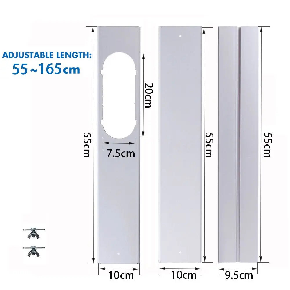 Newest Portable Window Kit Slide Plate Adjustable Adaptor Wind Shield Exhaust Hose Tube Connector Air Conditioner Accessories - ALPENZO