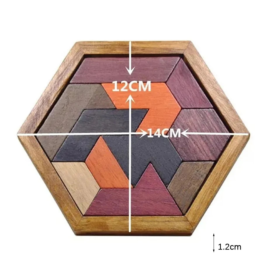 Wooden Tangram Jigsaw DIY Puzzle Kids Learning Educational Toys for Children Thinking Training Wood Toy Puzzles Montessori Games ALPENZO