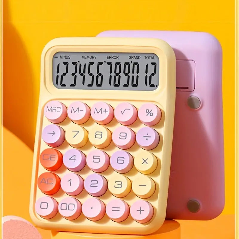 1pc Keyboard Calculator Office 12-digit Mechanical Calculator Cute Candy Color Calculator Desktop Stationery ALPENZO