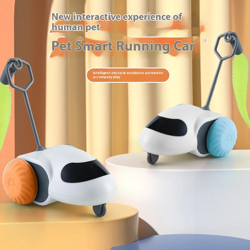 Smart Interactive Cat Toy Car Auto-Running Pet Vehicle with Obstacle Detection Durable for Indoor Cats Play - ALPENZO