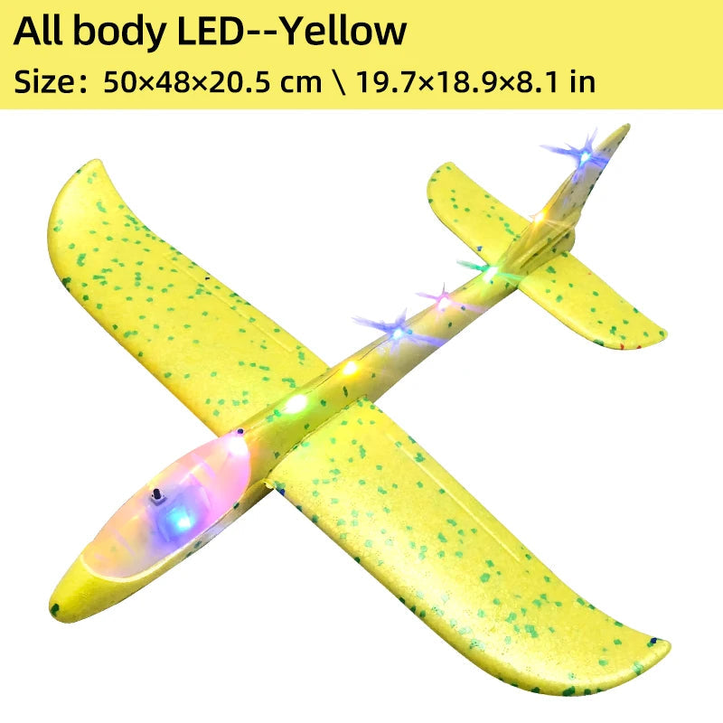 50CM Big Foam Plane Glider Hand Throw Airplane Light Inertial EPP Bubble Planes Outdoor Launch Kids Toys for Children Boys Gift ALPENZO