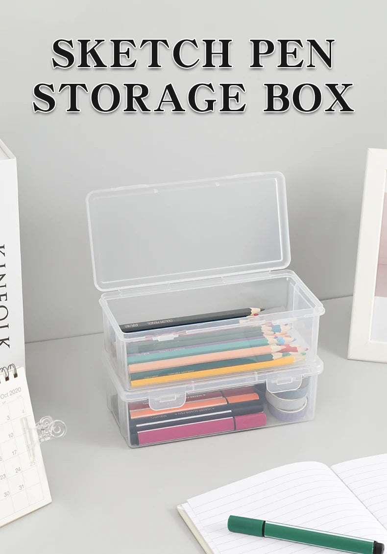 Large Capacity Transparent Stationery Case Pencil Storage Colour Pencil Storage Children's Crayon Painting Sketching Pencil Bag ALPENZO