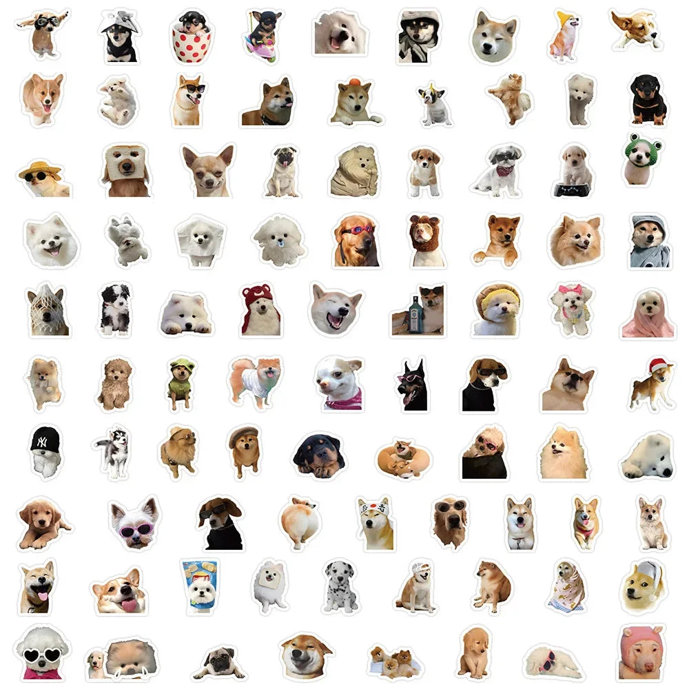 10/50/100pcs Funny Dog Stickers Cartoon Cute Decals Toy Stationery Guitar Phone Bicycle Laptop Luggage Car Graffiti Kids Sticker ALPENZO