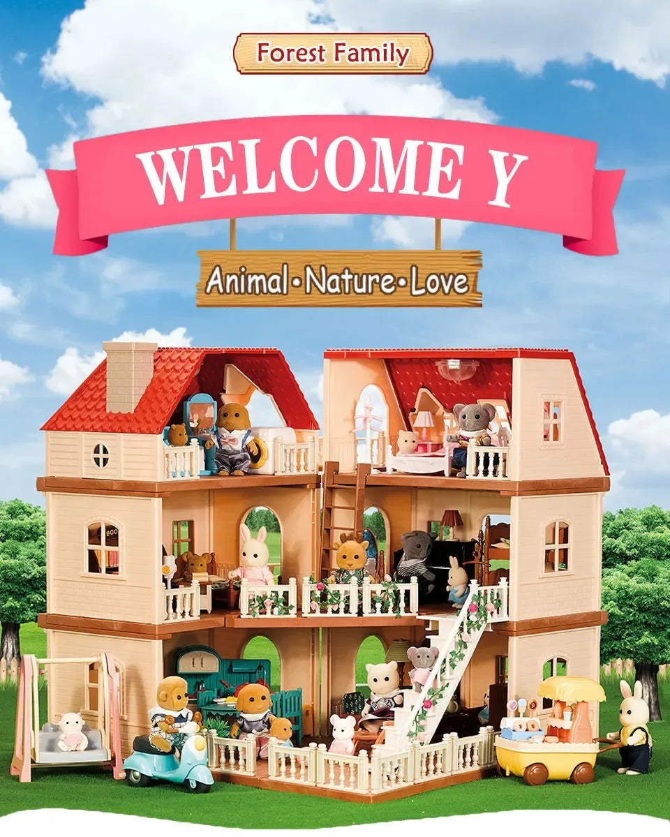 1:12 Miniature Furniture Forest Family Kitchen Toy Dining Table Dollhouse Accessories Bathroom Pretend Play For Girl Gifts Toys ALPENZO