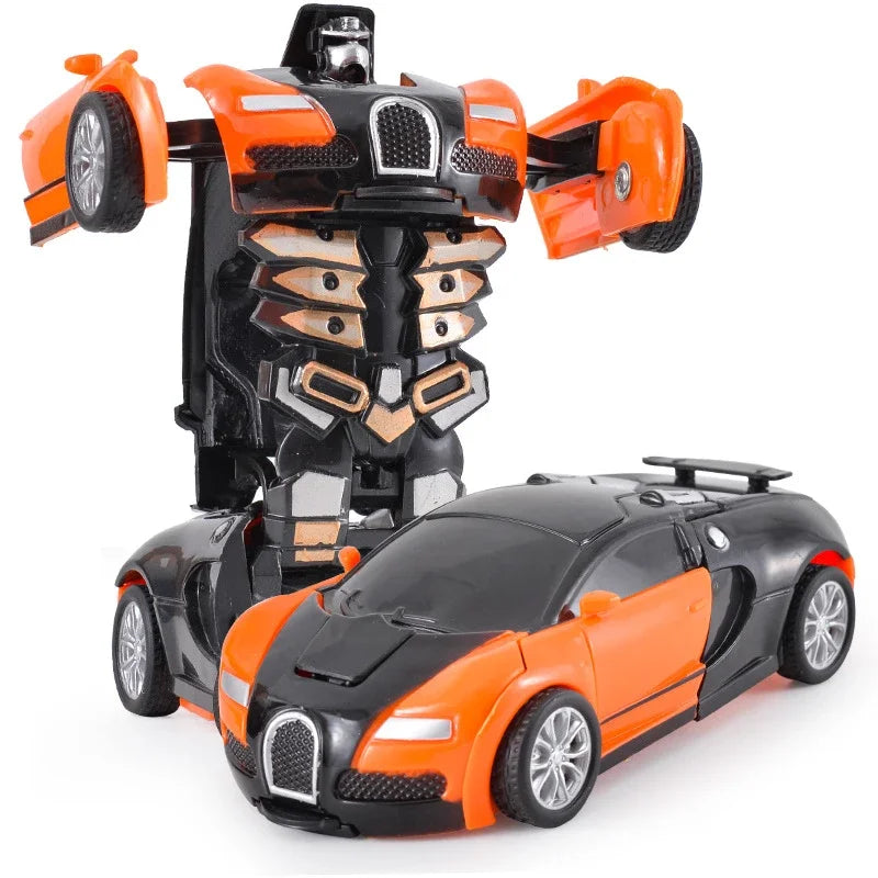 One Click Automatic Collision Deformation Robot Boy Gift Dual Form Toy Car Father Son Interactive Model Car ALPENZO