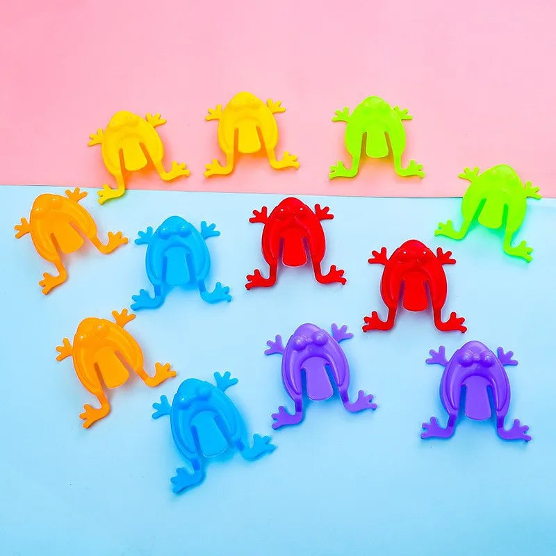 20pcs Solid Color Jumping Frog Plastic Bouncing Frog Jumping Frog Children Educational Toy,Gift for Kids Party Favors, Birthday ALPENZO