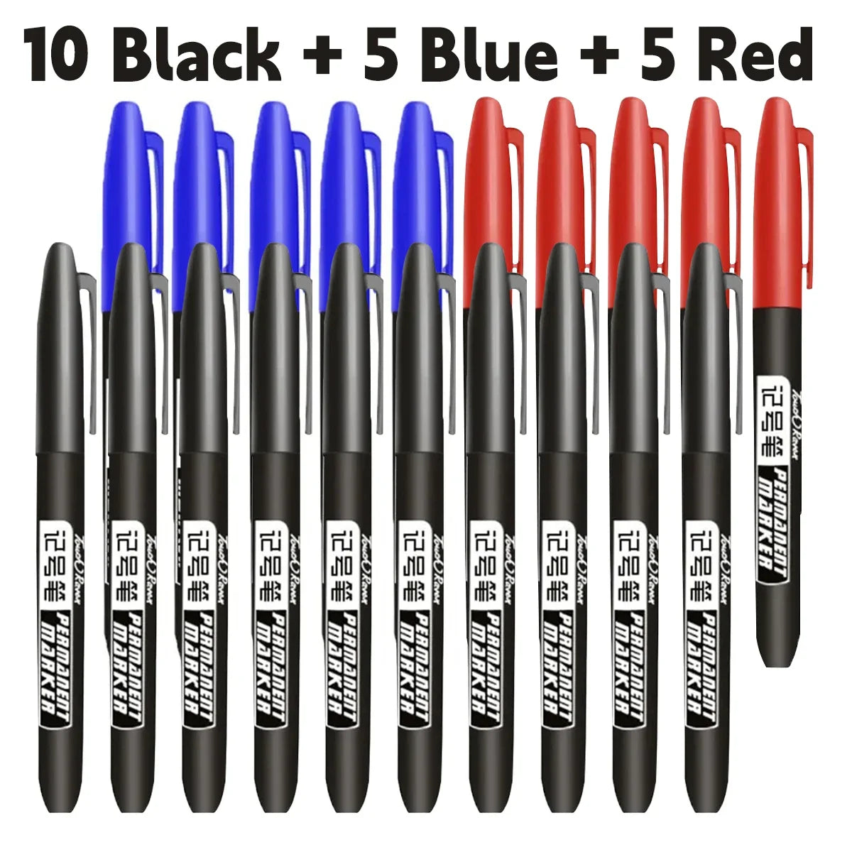 Permanent Marker Pen Drawing Markers Black Blue Red Waterproof Ink Sketch Pens Stationery Art School Supplies For Glass Metal ALPENZO
