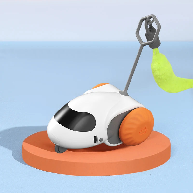 Smart Interactive Cat Toy Car Auto-Running Pet Vehicle with Obstacle Detection Durable for Indoor Cats Play - ALPENZO