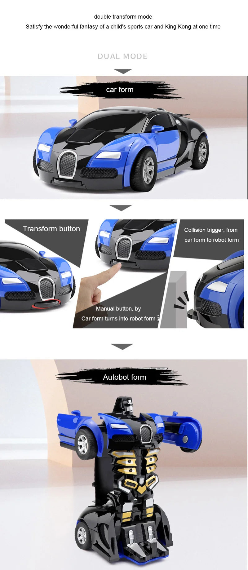 Transforming Robot With One Click Automatic Shape Conversion Boy Gift Toy Car Parent Child Interaction Model Car ALPENZO
