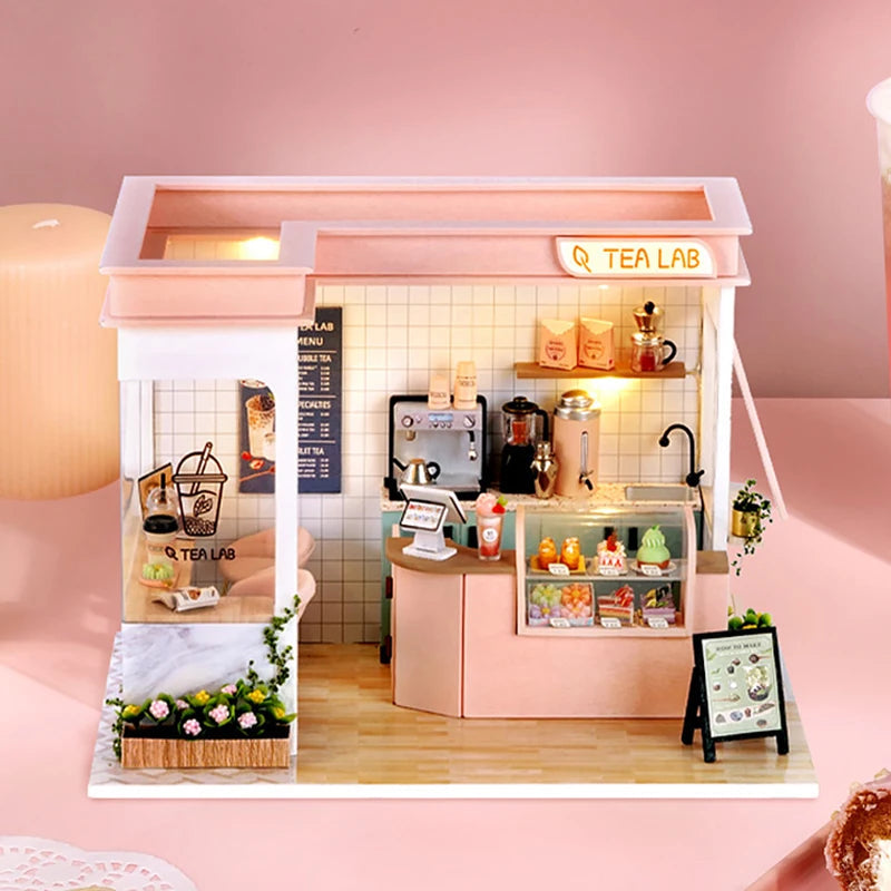 Wooden Miniature Doll House DIY Small House Kit 3D Puzzle Assemble Building Model Home Bedroom Decoration With Furniture Gifts ALPENZO