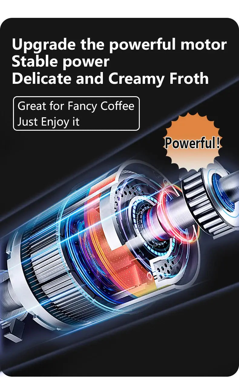Wireless Milk Frother Electric Type-C Handheld Blender Stainless Steel Mini Coffee Maker Whisk Mixer For Coffee Cappuccino Cream - ALPENZO
