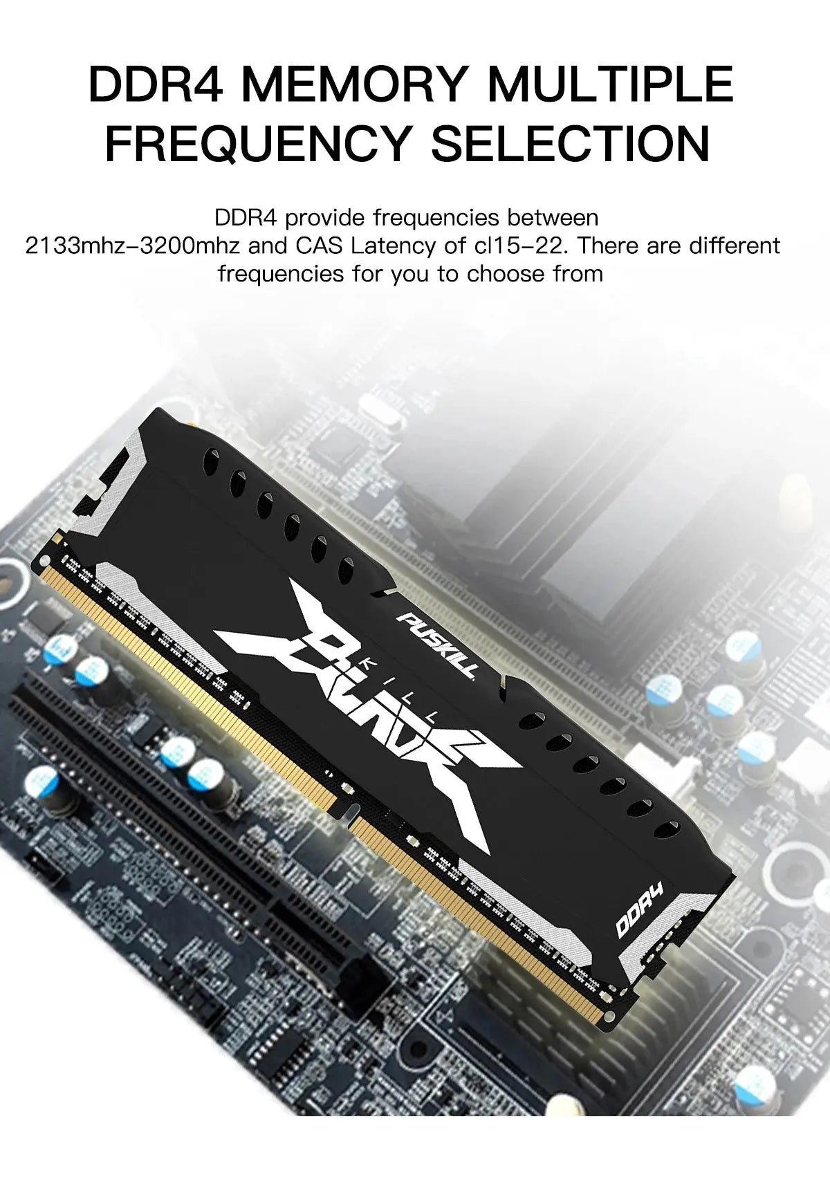 PUSKILL Memória RAM DDR4 16GB 8GB 1.2V 3200MHz 2666MHz Desktop Computer UDIMM Cooling Vest Memory Memoria - ALPENZO