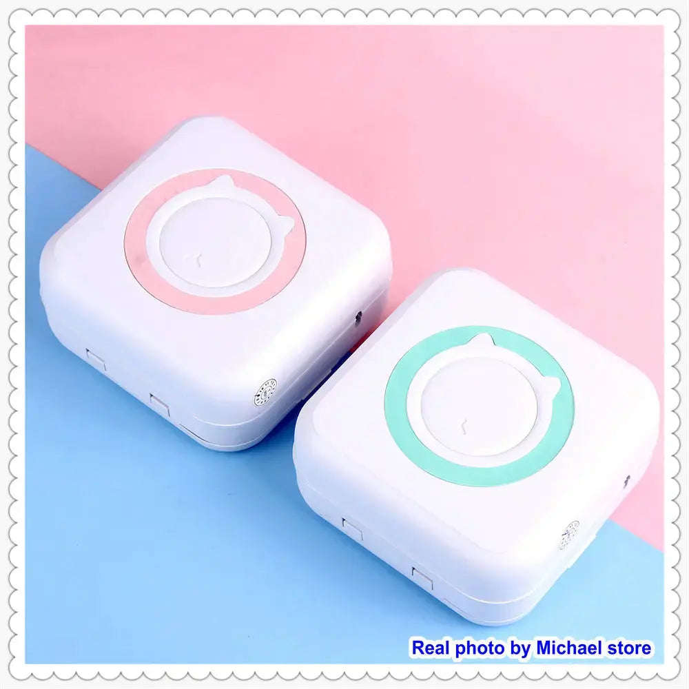 KGG Mini Portable Thermal Printer Paper Photo Pocket Thermal Printer Printing Wireless BT Connect Printers 200dpi Photo Lable - ALPENZO