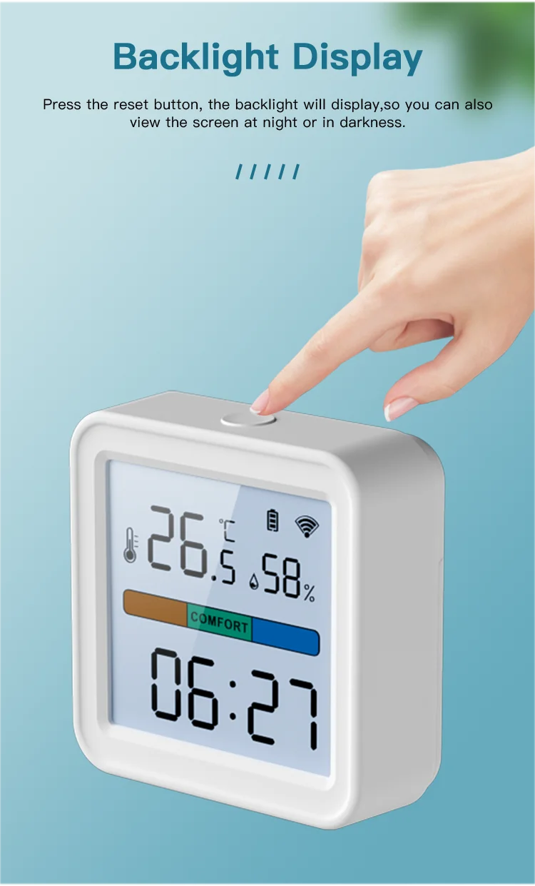 Tuya WiFi Temperature Humidity Sensor Smart Life Backlight Hygrometer Thermometer Sensor For Smart Home - ALPENZO