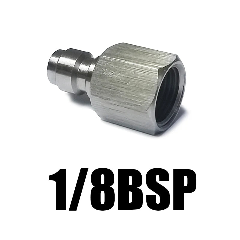 HPA Air Quick Disconnect Male Female Adaptor 8mm Fill Nipple High Pressure 1/8NPT 1/8BSP M10*1 M8*1 Stainless Steel