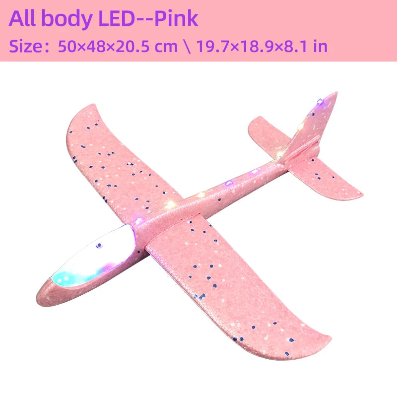 50CM Big Foam Plane Glider Hand Throw Airplane Light Inertial EPP Bubble Planes Outdoor Launch Kids Toys for Children Boys Gift ALPENZO