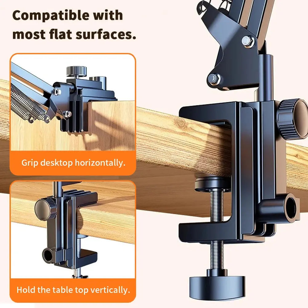 Universal Tablet Stand Clip Lazy Bracket Flexible Articulating Aluminum Arm Phone Mount Tablet Holder For All 4-11 Inch Device - ALPENZO