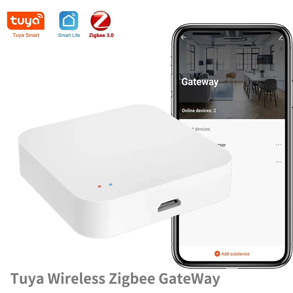 Tuya Zigbee Hub Wireless Multi Mode Gateway For Smart Home Automation for ZigBee Devices Via Smart Life - ALPENZO