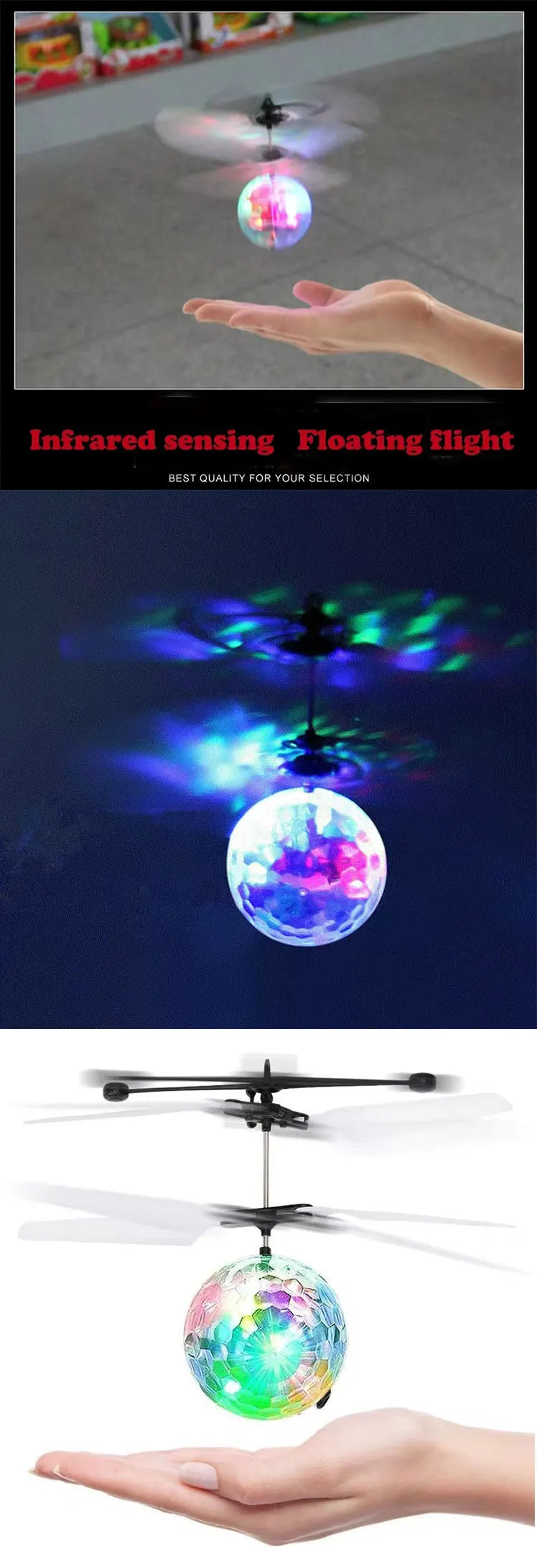 Children's Toy Induction Colorful Crystal Ball Gyroscope Intelligent Induction Floating Ball Luminous Toy ALPENZO