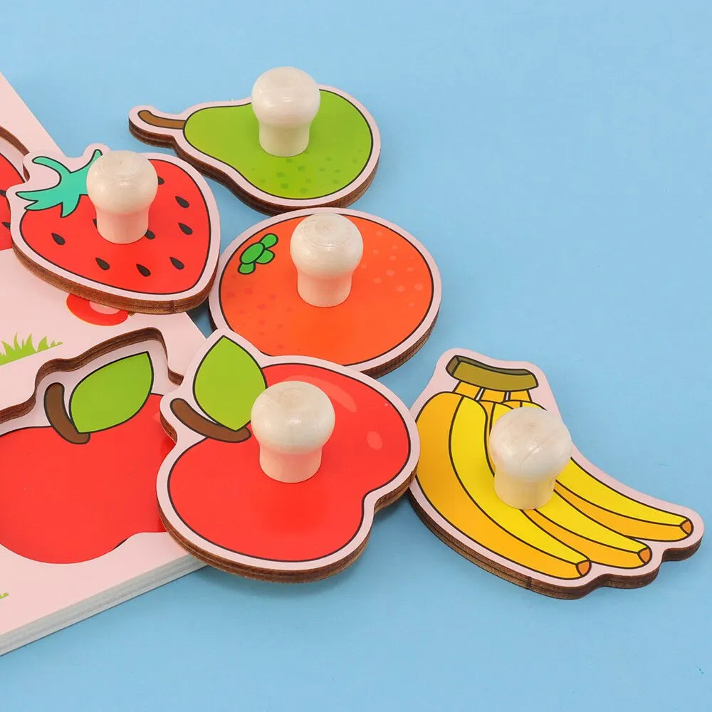 Children Hand Scratch Board Baby Montessori Early Education Fruit Cognitive Puzzle Toy ALPENZO