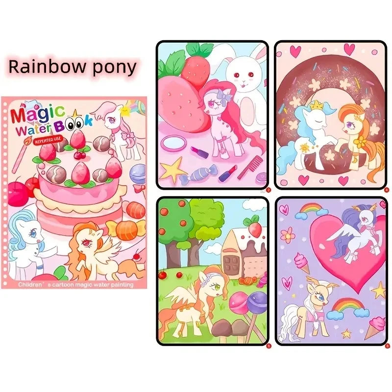 Watercolor Painting Magic Book Reusable for Children Animal Cartoon Painting Book Suitable for Children's Education and Learning ALPENZO
