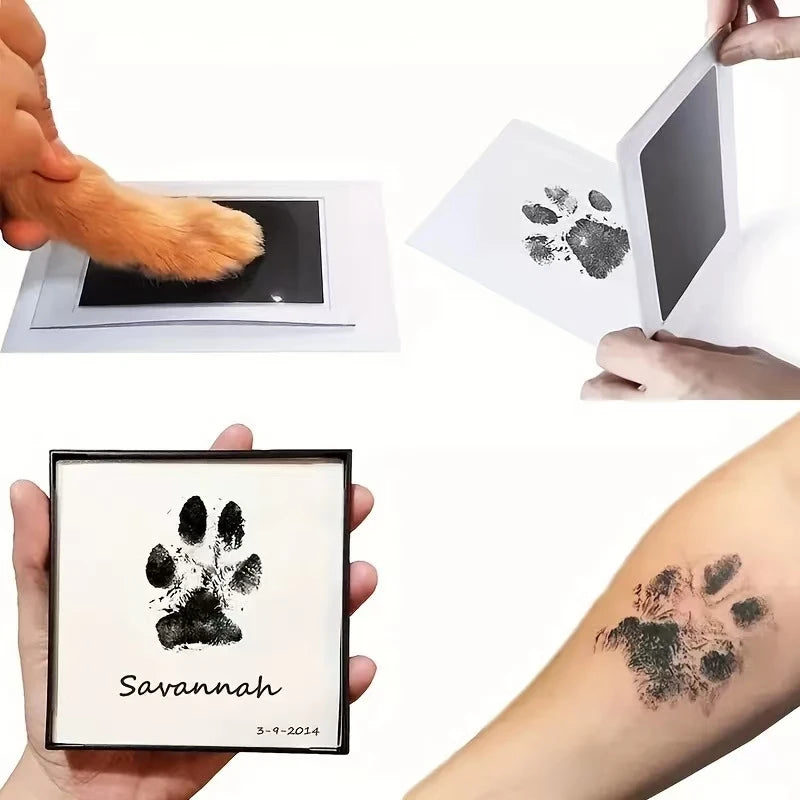 Paw Print Clean Touch Ink Pad, Dog Or Cat Pet Owner Keepsake, DIY Inkless Nose and Pawprint Impression Making Kit - ALPENZO