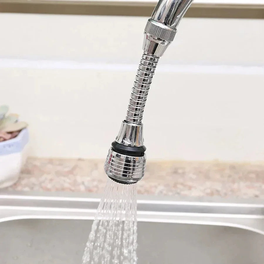 Kitchen Stainless Steel Faucet Sprinkler Water-saving Device Lengthening Rotating Splash Proof Sprinkler Spray Extender Bubbler - ALPENZO