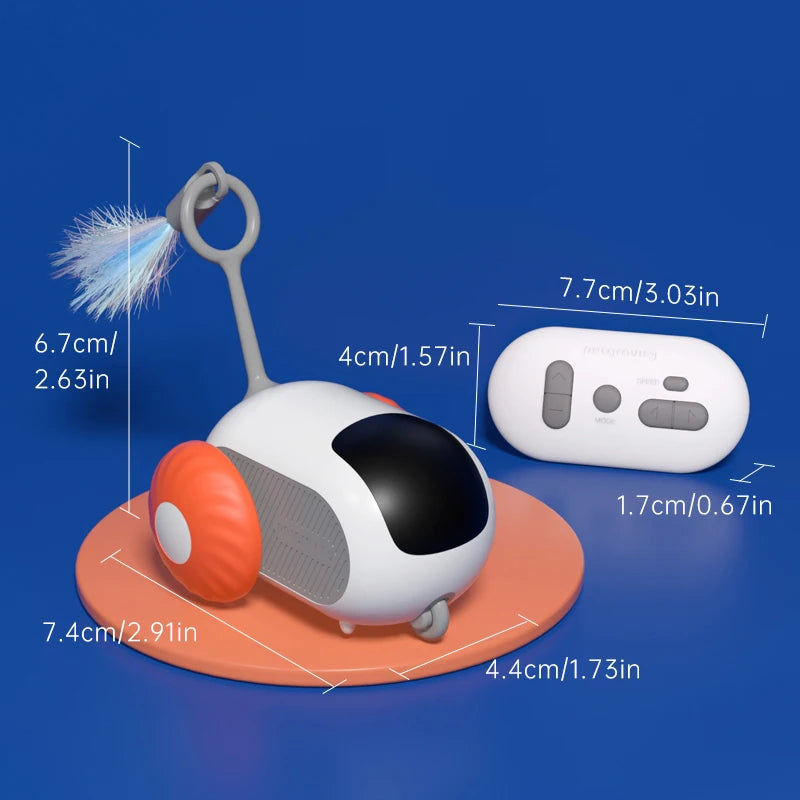 Intelligent Sports Car Remote Control Electric Cat Toys Entertainment Fun Pet Mice Interactive Feathers Cat Sticks Kitten Toy - ALPENZO