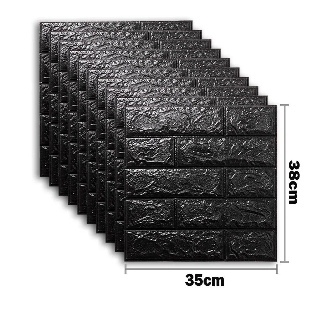 10pcs Self Adhesive Decor 3D Foam Wall Stickers Pane Room Waterproof peel and stick Brick Wallpaper for Interior Decoration - ALPENZO