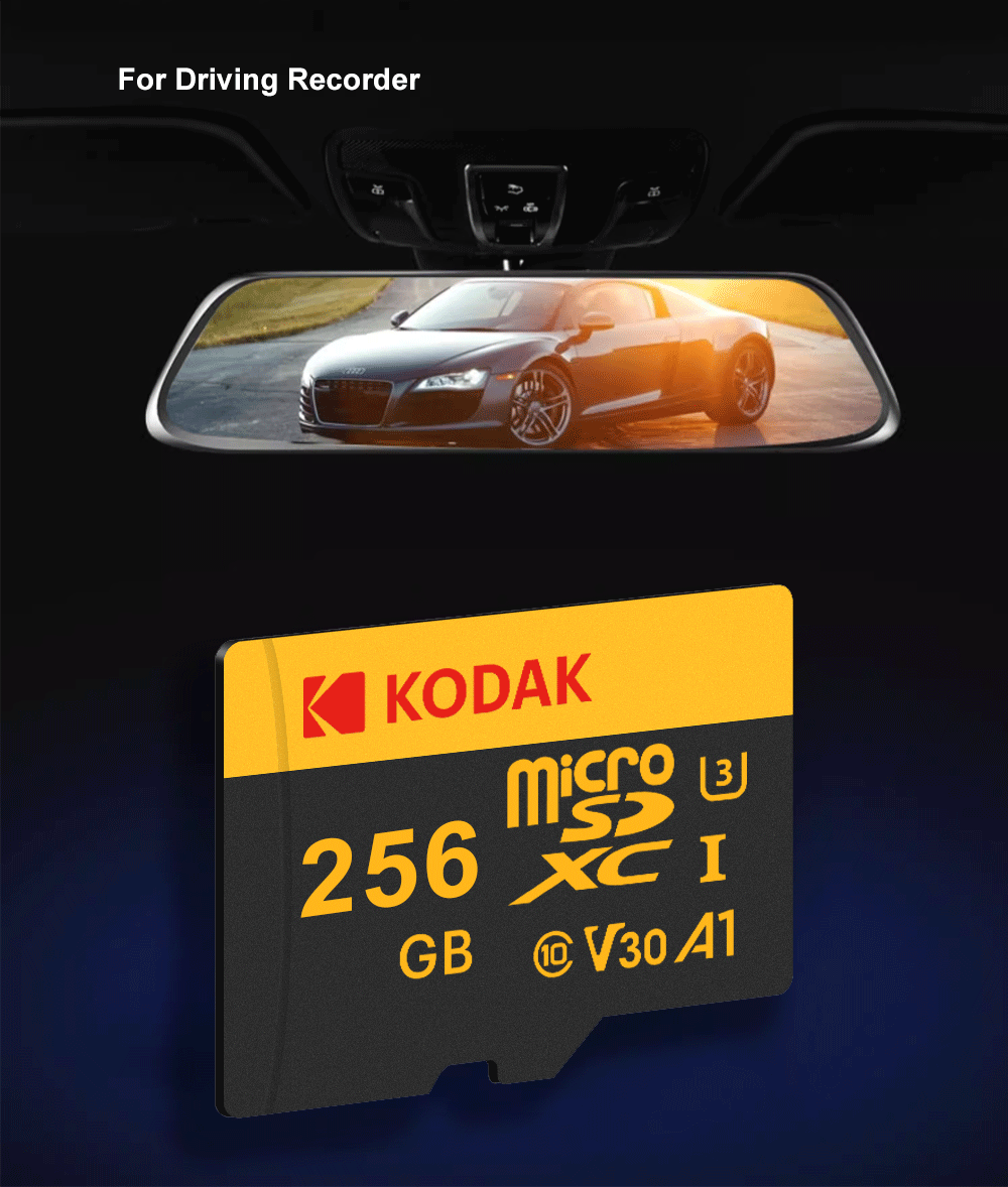 KODAK Micro SD 512GB 256GB Memory Card UP TO 100MB/s C10 U3 32GB 64GB 128GB TF Card 4K HD For USB Card Reader Adapter Microsd - ALPENZO