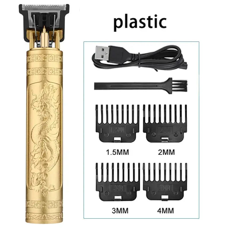 Vintage T9 Electric Hair Cutting Machine Hair Clipper Professional Men Shaver Rechargeable Barber Trimmer for Men Dragon Buddha - ALPENZO