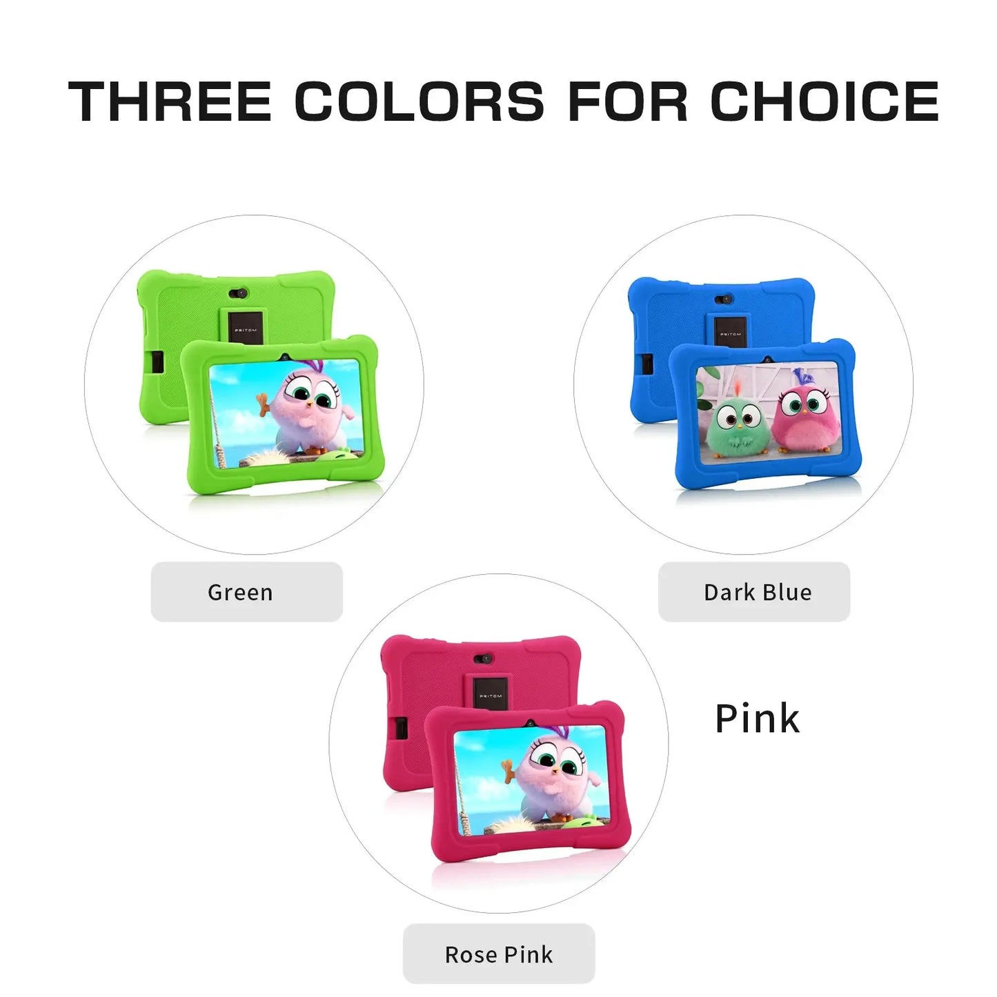 PRITOM 7 Inch Kids Tablet Quad Core Android 10 32GB WiFi Bluetooth Educational Software Installed - ALPENZO