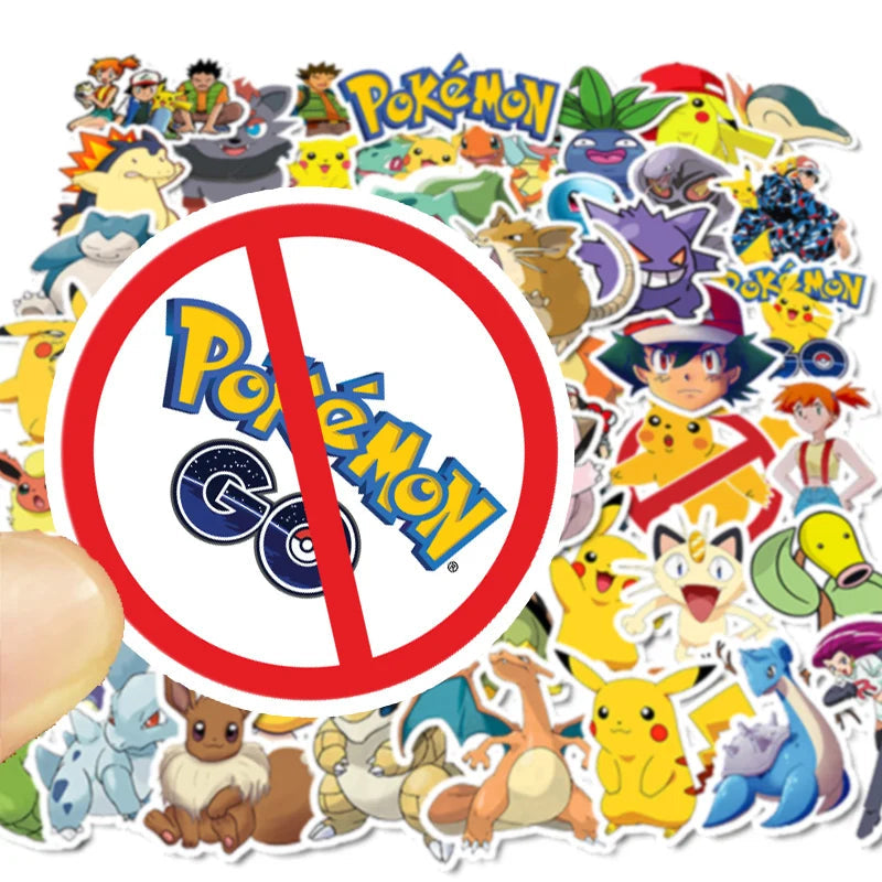 50/100Pcs Pokemon Stickers Kawaii Pikachu Skateboard Bicycle Guitar Laptop Kids Waterproof Stiker Toys ALPENZO
