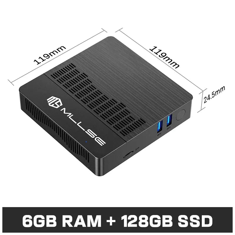 MLLSE Mini PC M2 Air Intel Gemini Lake N4000 Windows 11 6GB RAM 128GB ROM Dual-Band WiFi Bluetooth USB Mini Computer - ALPENZO