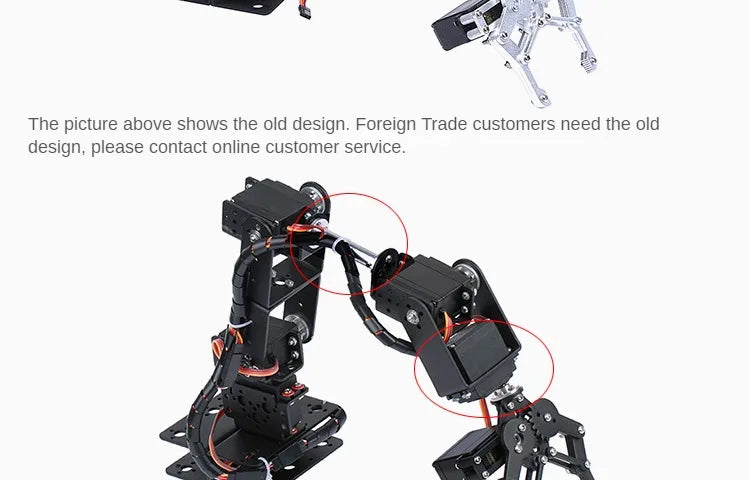 360 Degrees 6 DOF Robot Metal Alloy Mechanical Arm Claw Kit MG996R for Arduino Robotics Kit Educational Ps2 Programmable Toys ALPENZO