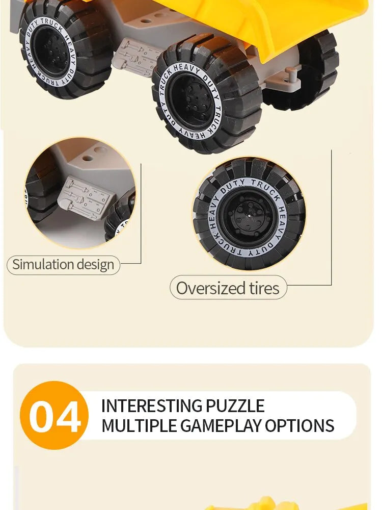 Excavator Dump Truck Model Toy Engineering Vehicle Set .Construction Fleet Toddler Early Education Construction Vehicles Toys ALPENZO