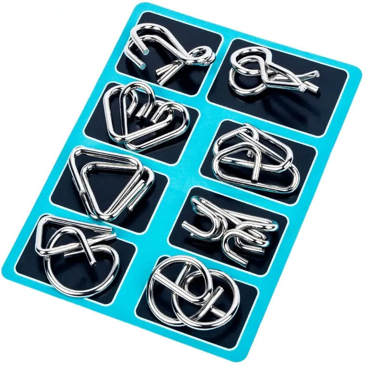 8 Pcs Jiulian Series Metal Kids Educational Toys Intelligence Buckle Sets Unlock Decompression Toys ALPENZO