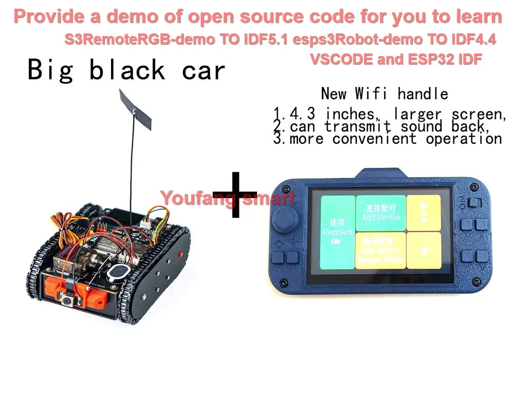 Esp32 Remote Control Tank Model Metal Chassis Tractor Crawler Balance Car Mount Truck Robot Chassis for Wifi RC Scout Robot Car ALPENZO